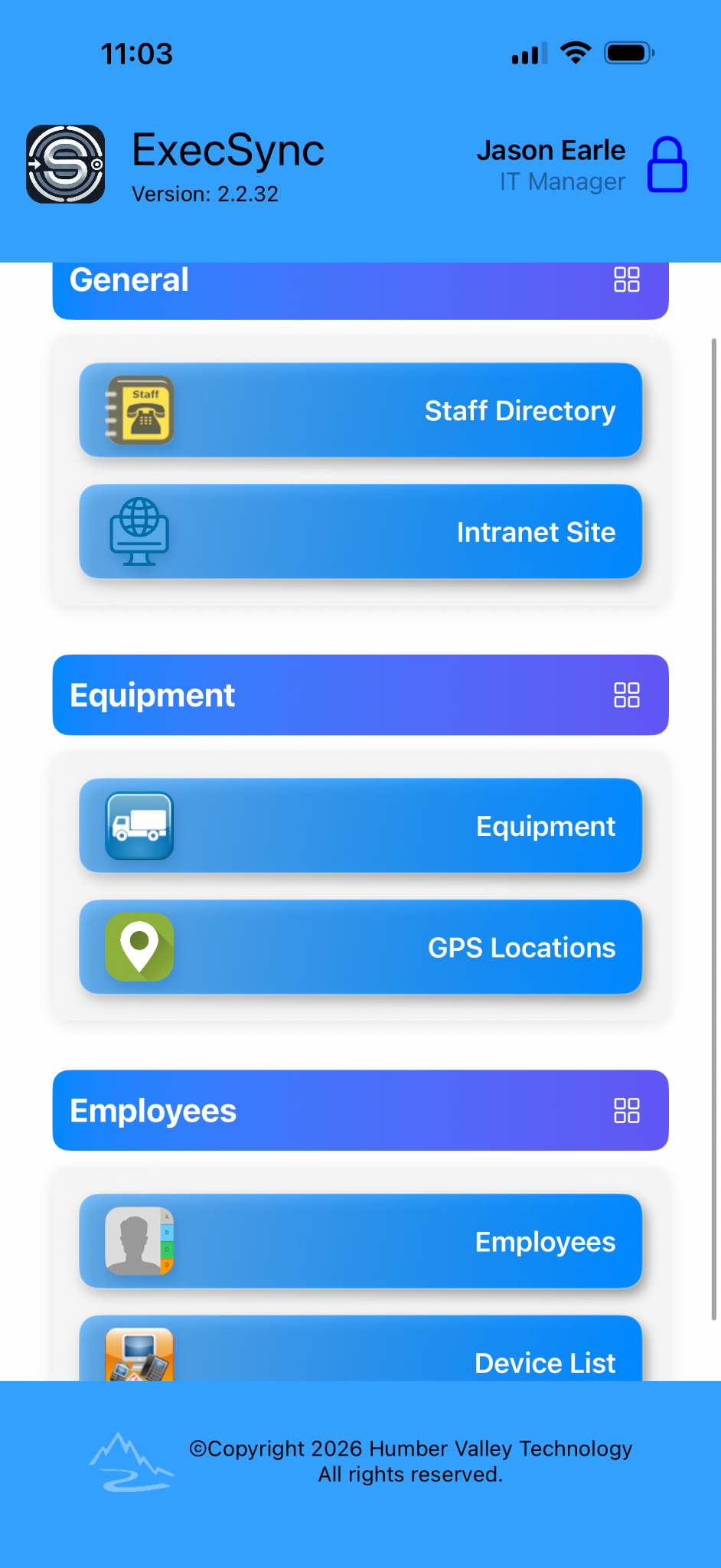 ExecSync menu