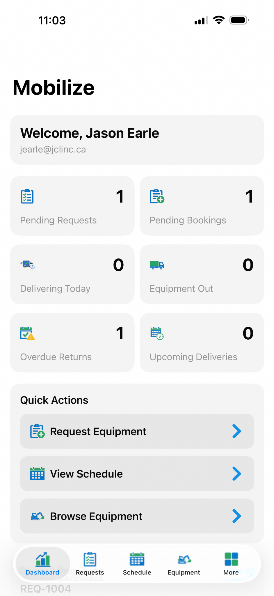 Mobilize dashboard screenshot