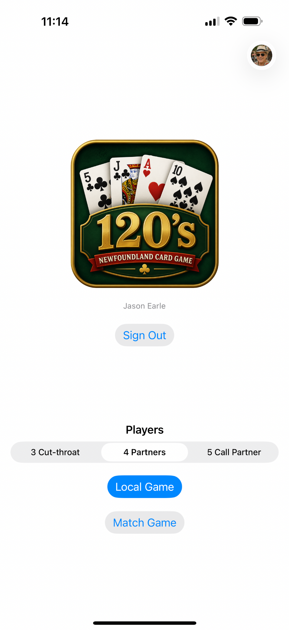 120s main screen