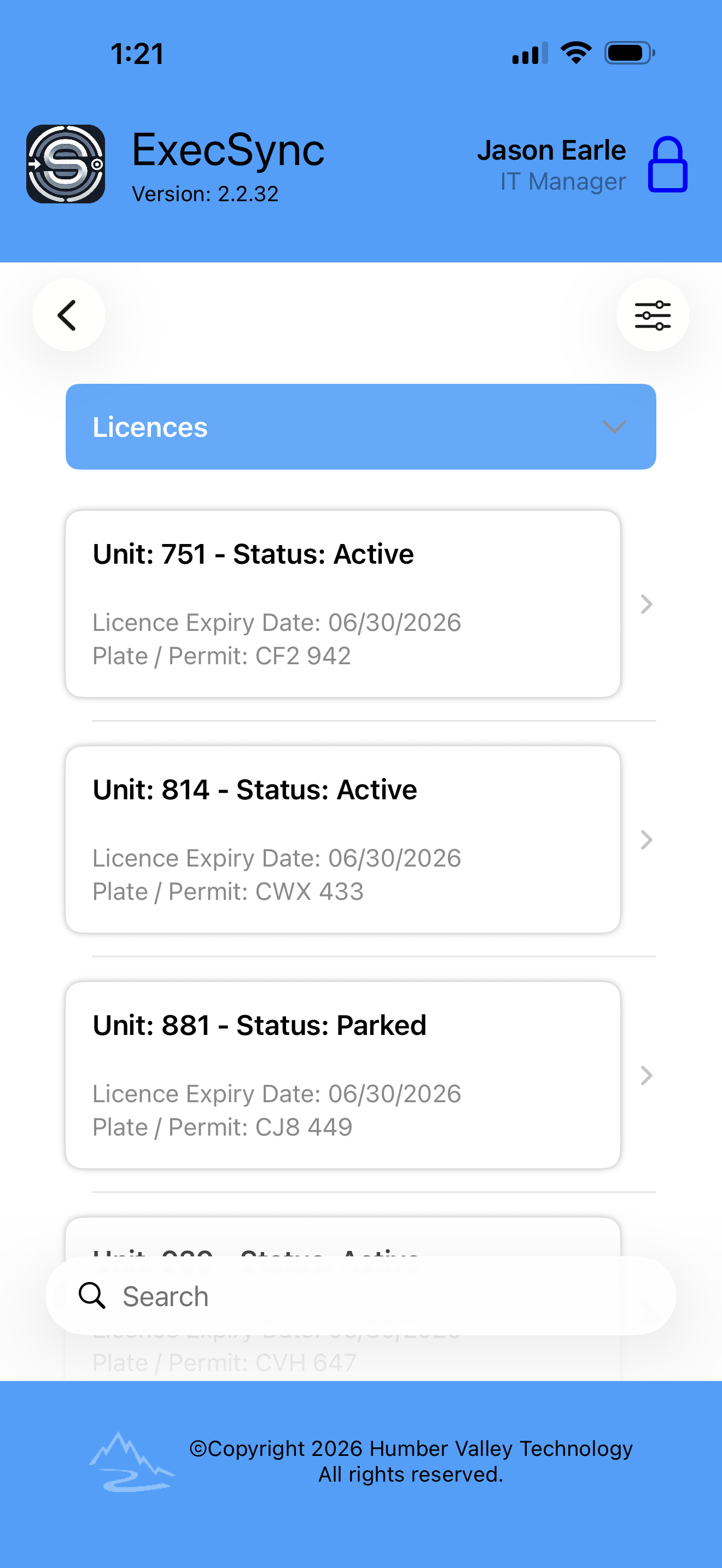 ExecSync equipment list