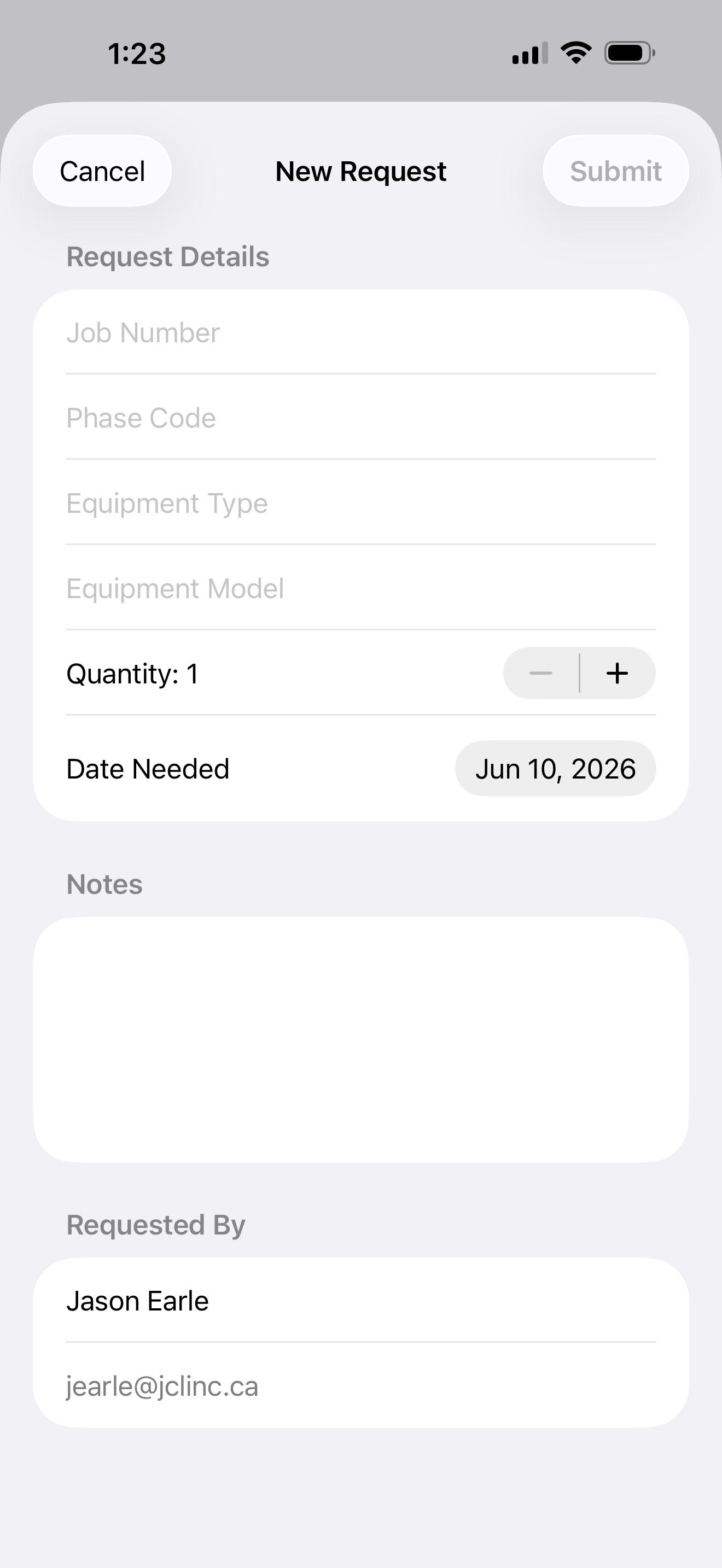 Mobilize new request