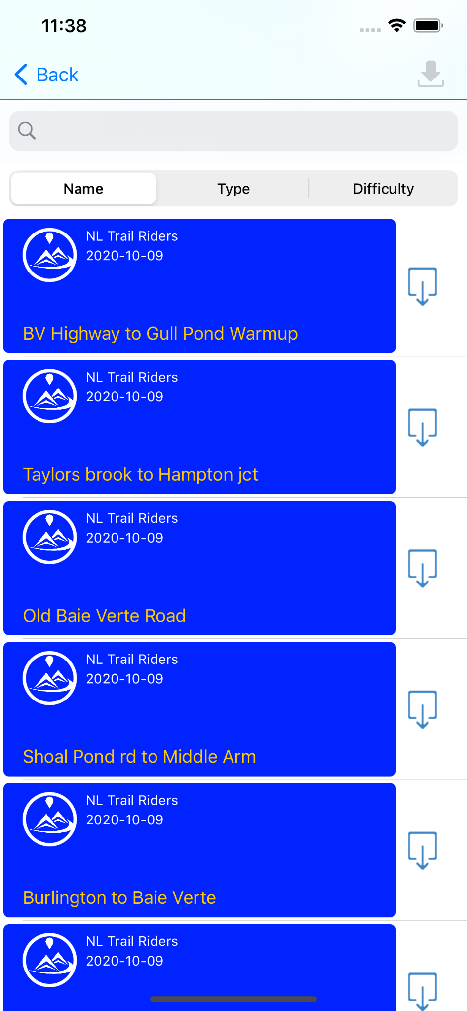 NLTrails trail list